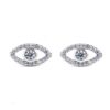 Eye Shaped Silver Tops Set With Zirconia